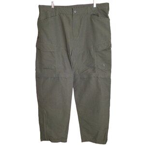 The North Face Men's Flat Front Convertible Pants Cargo Pockets Green Size XXL